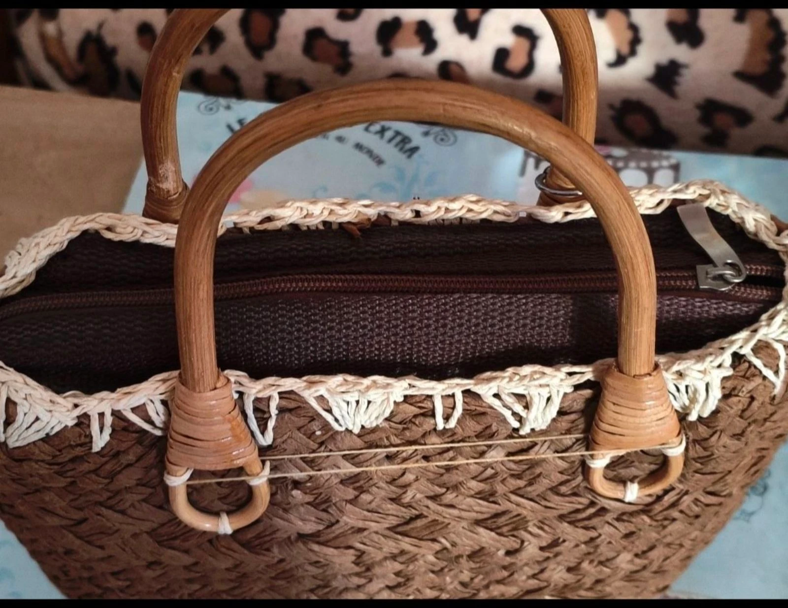 Bolsa de mão de vime vintage TBE – photo 6